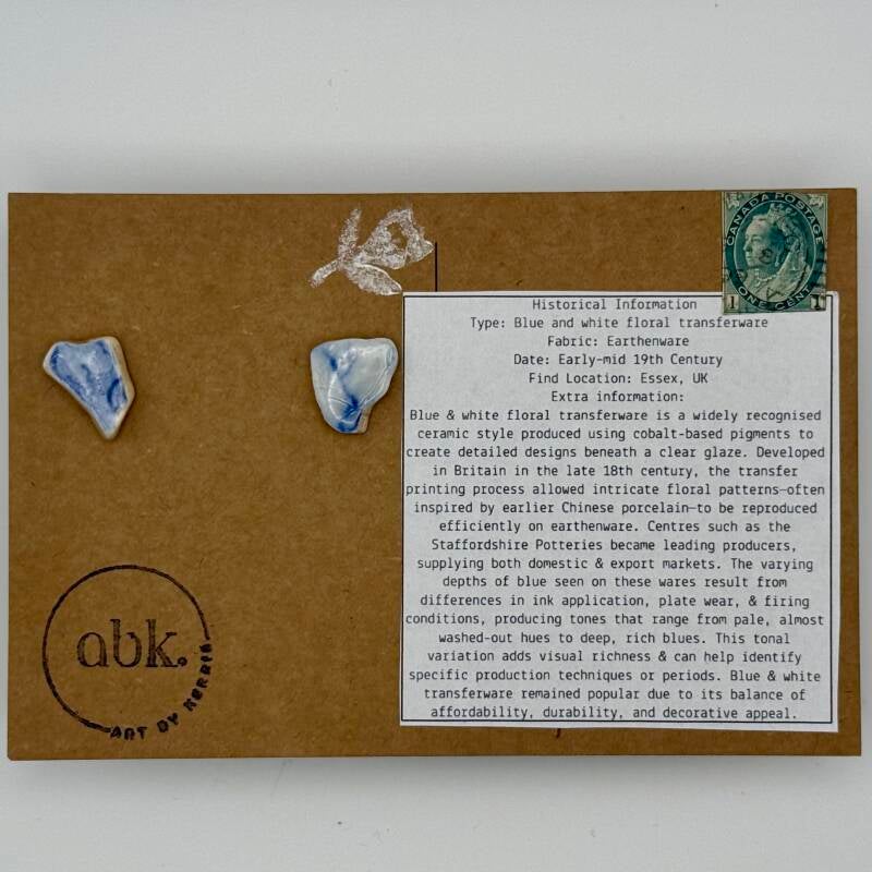 Blue Pastels Mudlarked Sherd Earrings
