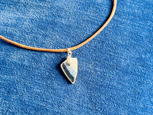 Mudlarked Flow Blue Stripe Sherd Pendant