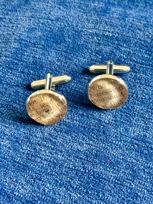 Fragments of 1939 Mudlarked Newspaper Cufflinks