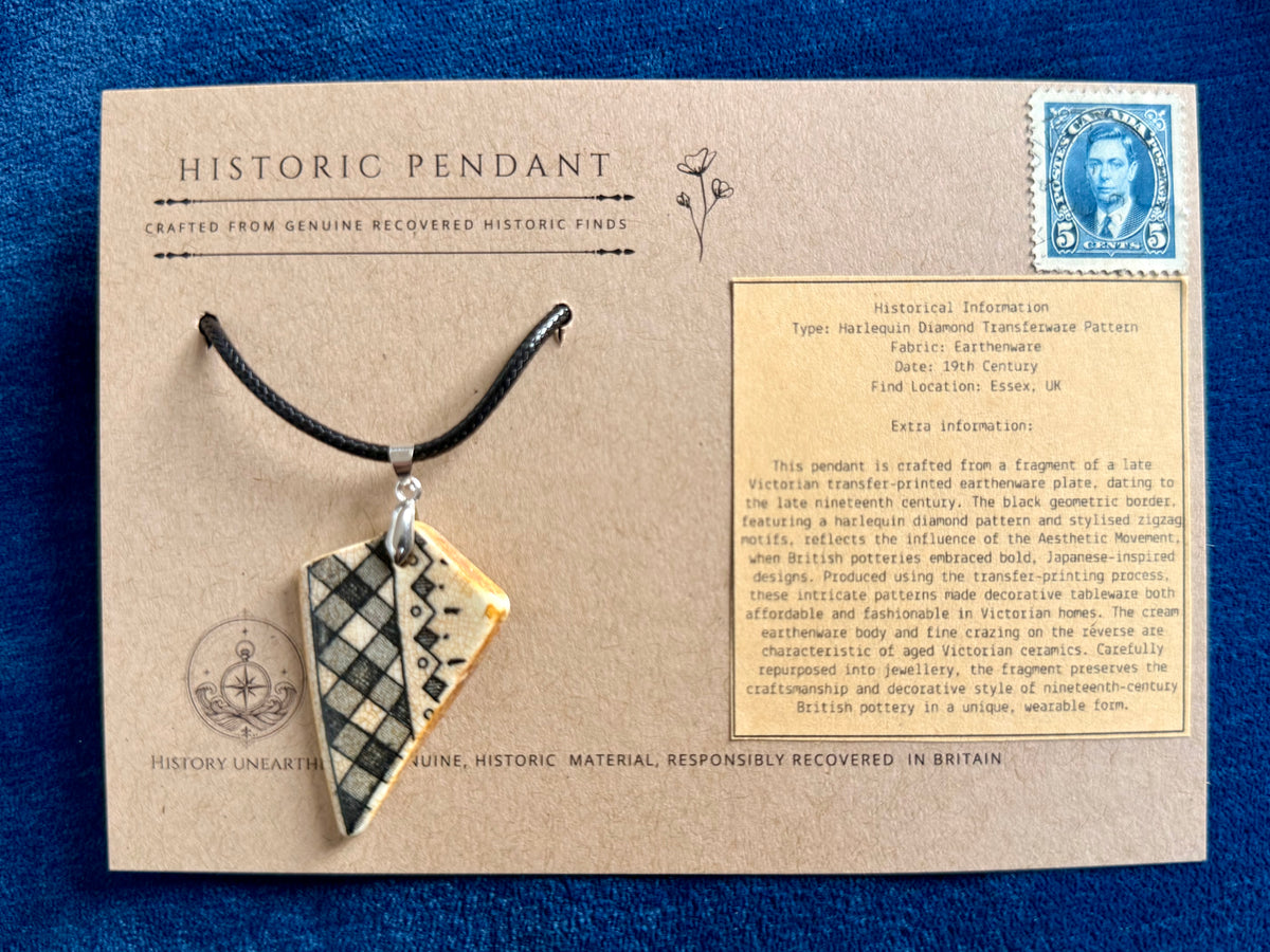 Mudlarked Harlequin Pattern Pendant