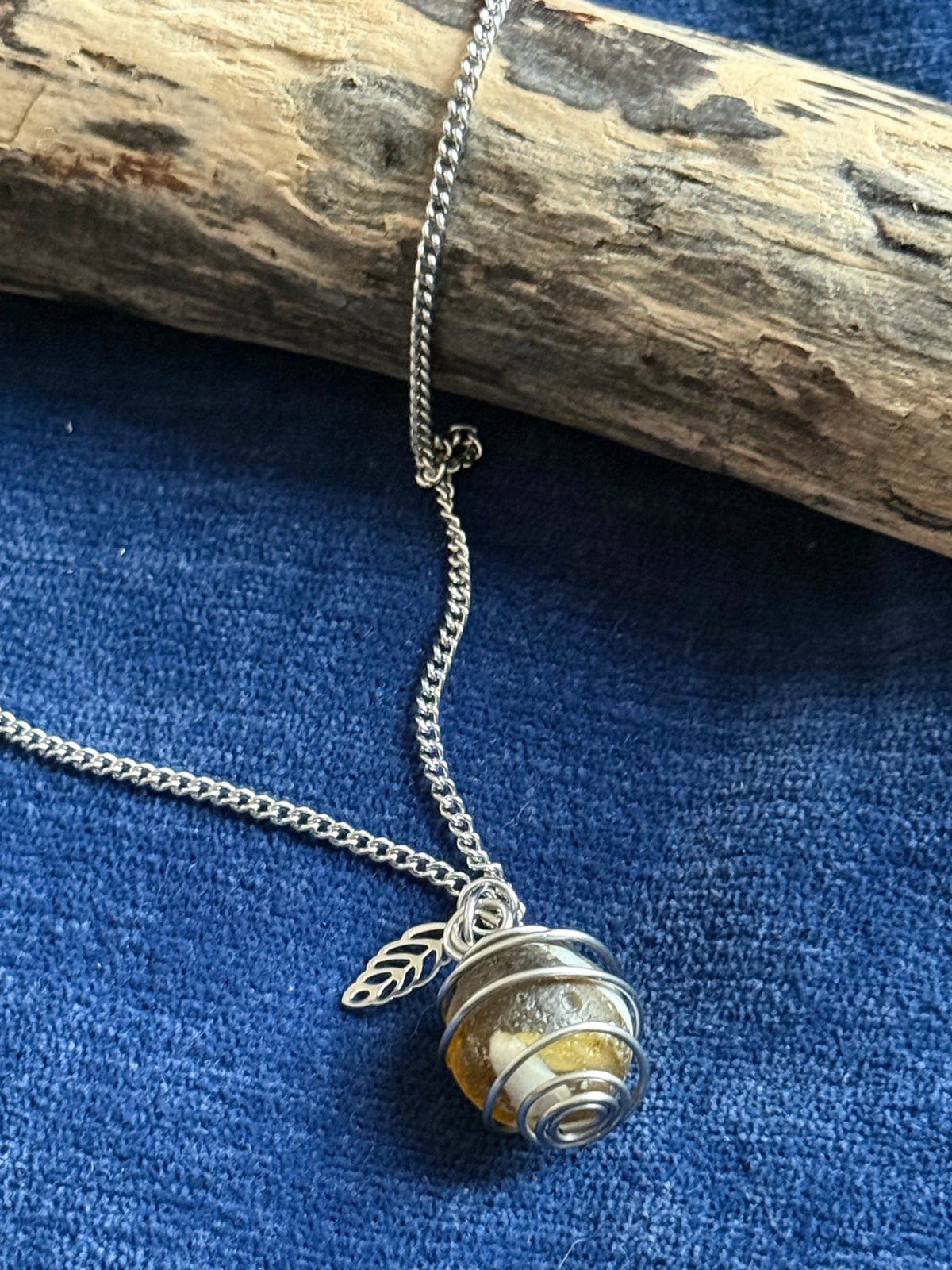 Soda Lime Swirl Mudlarked Marble Pendant