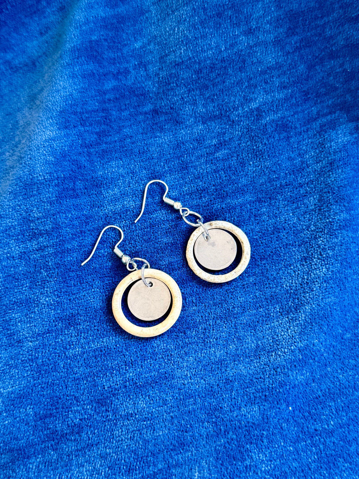 Mudlarked Bone Ring Earrings