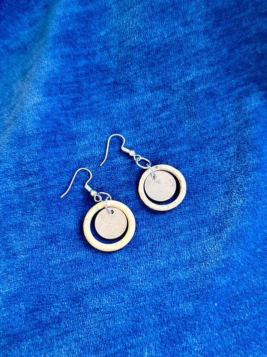 Mudlarked Bone Ring Earrings
