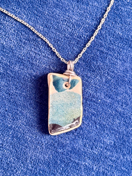 Mudlarked Painted Sherd Pendant