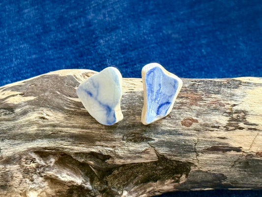 Blue Pastels Mudlarked Sherd Earrings