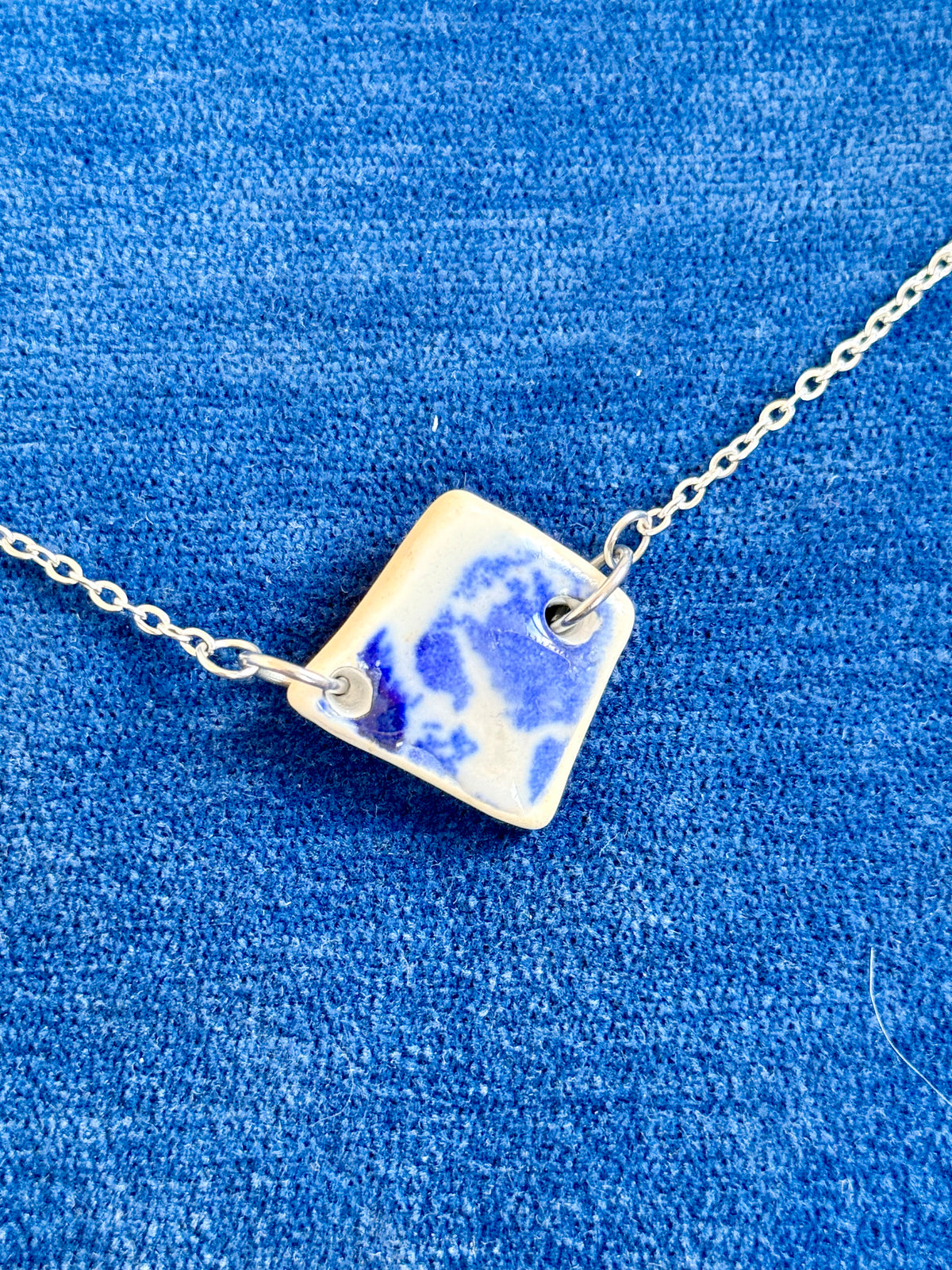 Mudlarked Flow Blue Short chain Pendant