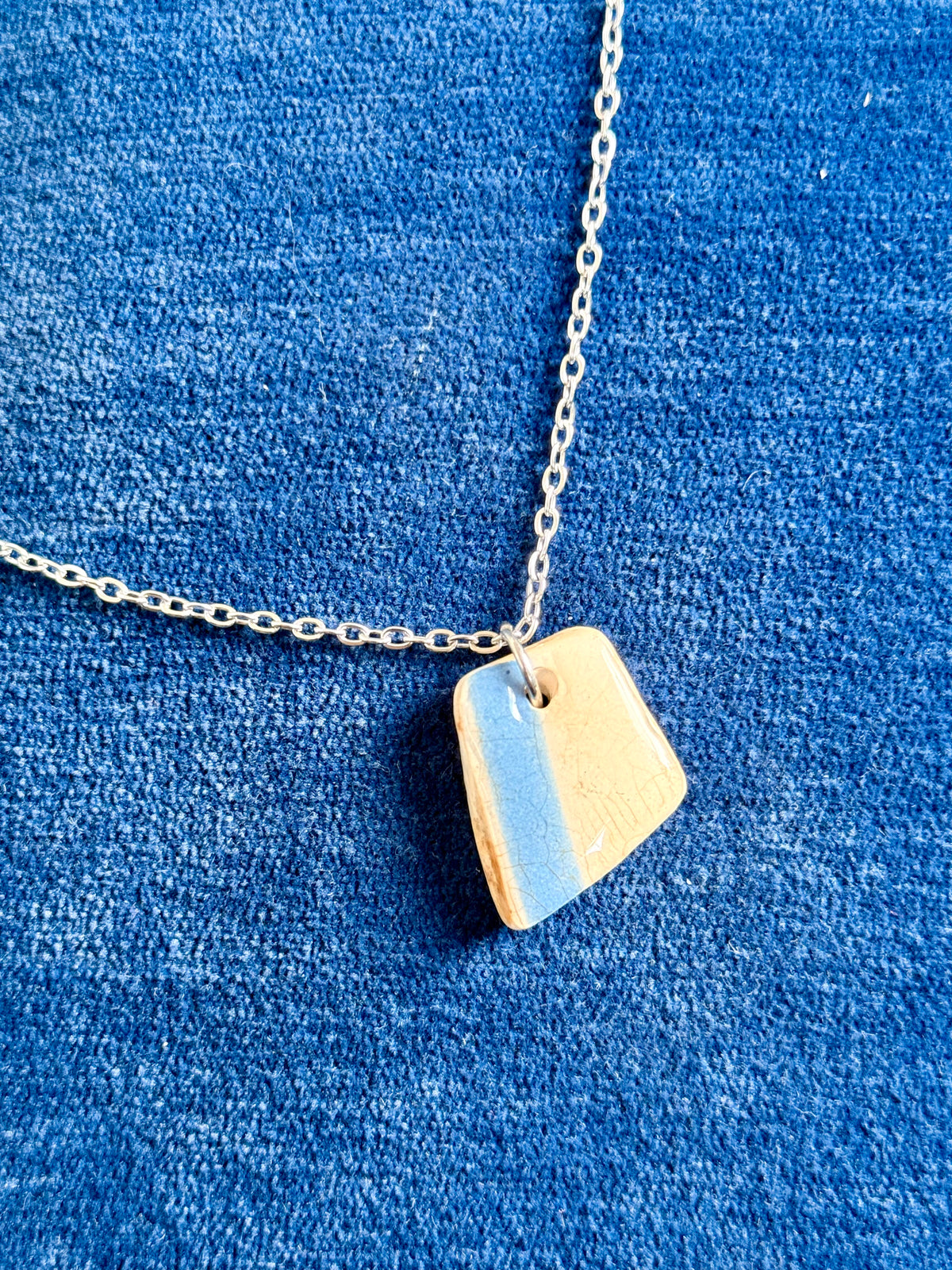 Mudlarked Cornishware Sherd Pendant