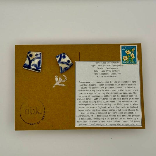 Spongeware Arches Mudlarked Sherd Cufflinks