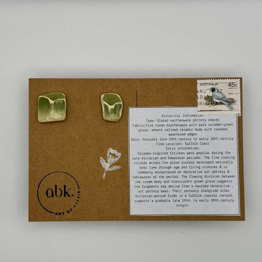 Light Green Arch Pattern Mudlarked Sherd Cufflinks