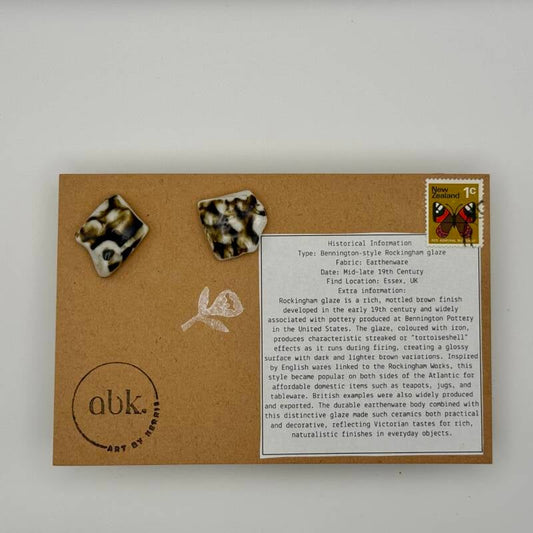 Chunky Rockingham Glaze Mudlarked Sherd Cufflinks