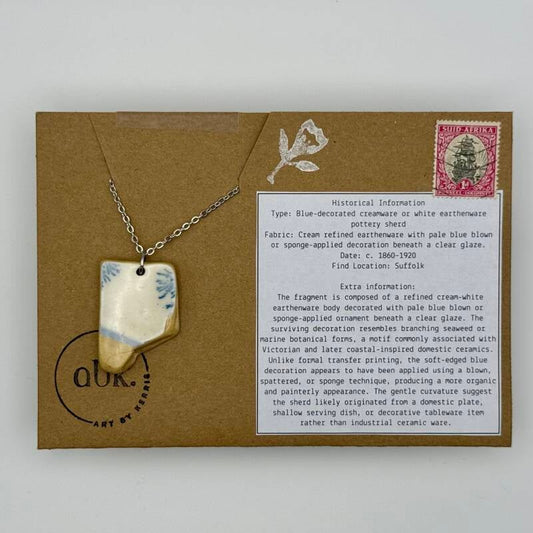 Painterly Creamware Mudlarked Sherd Pendant