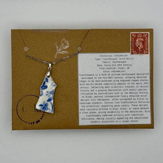 Peekaboo Birdie Mudlarked Sherd Pendant