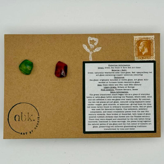 Mudlarked Art Glass Stud Earrings